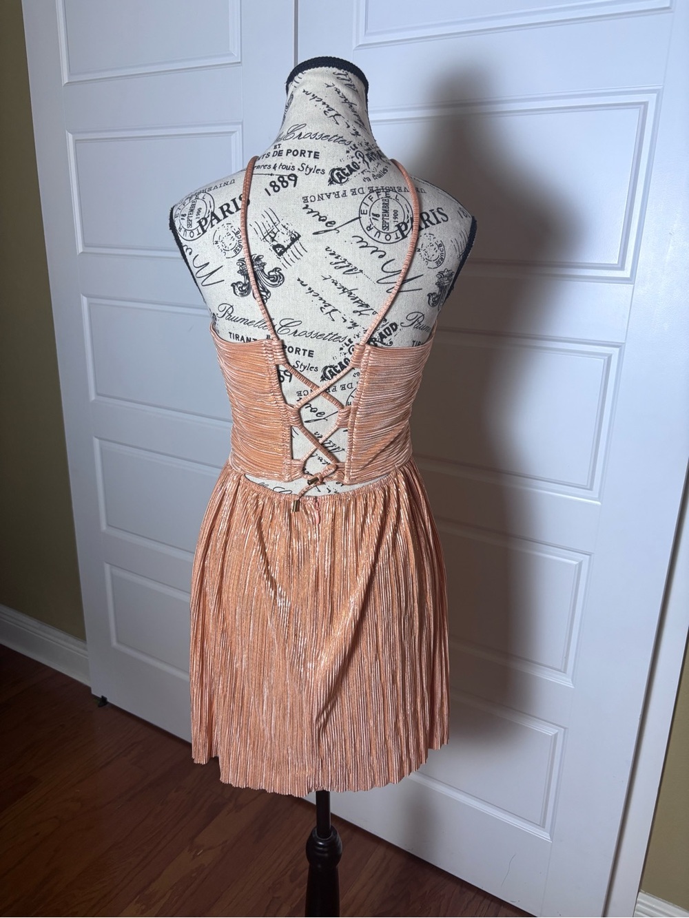 Sabina Musayev Cody Mini Dress Peach - Picture 4 of 8